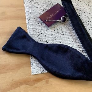 NWT Ralph Lauren Navy Silk Bowtie